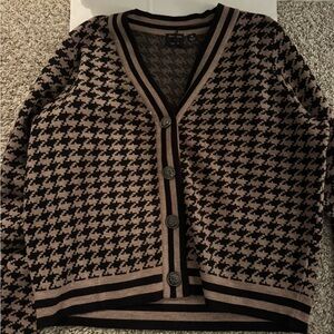 Stylish Black and Tan Women's Cardigan